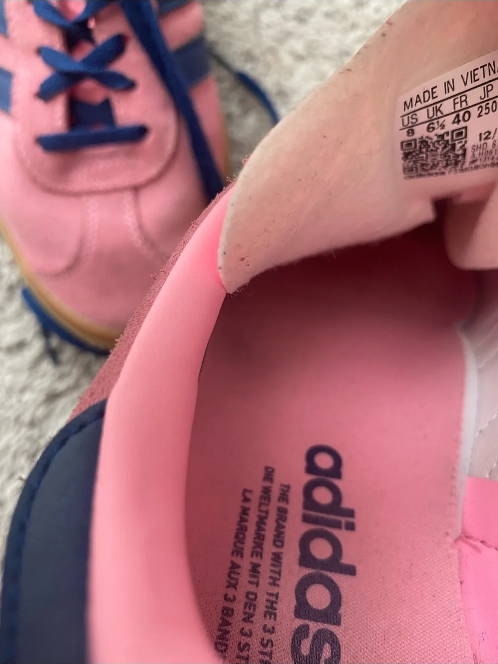 Adidas Gazelle pink glow platform sneakers